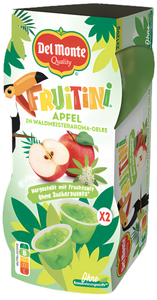 Del Monte - Fruitini Apfel in Waldmeister-Gelee 2 x 120g